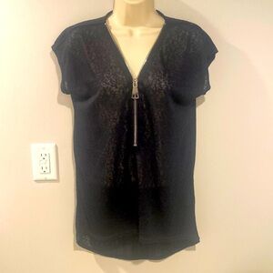 joan vass - lightweight sweater with zipper